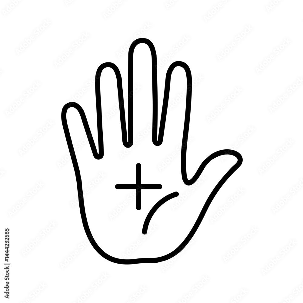 Obraz premium Hand with Plus Symbol for Blood Donor Day 