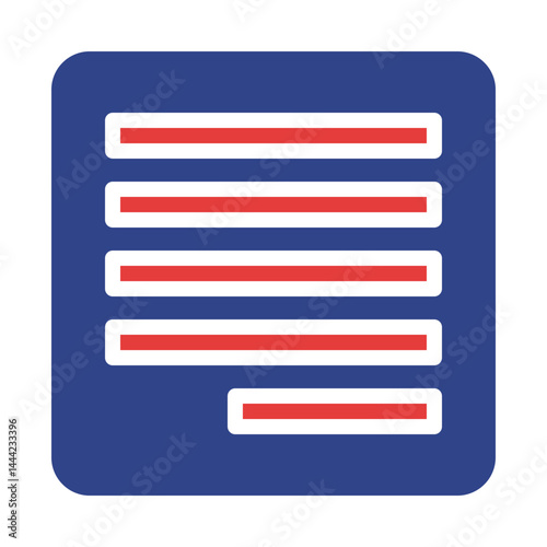 Stylized document icon symbolizing organized information and textual content