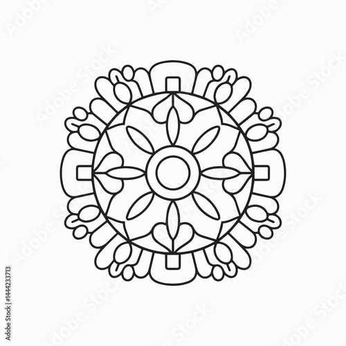 Therapeutic Floral Mandala Design for Printing
