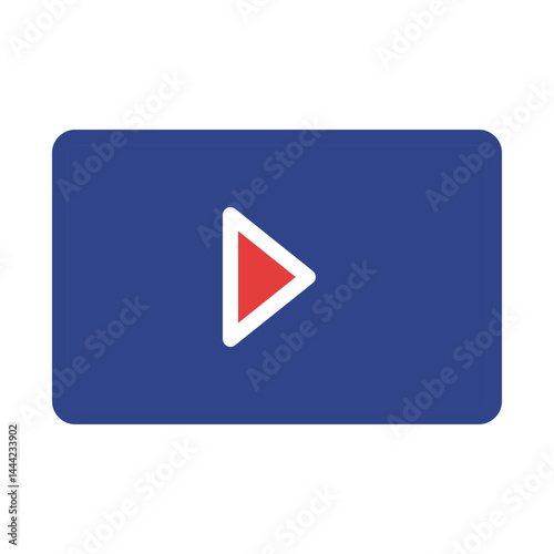 Minimalistic visual representation of a multimedia start button on a screen