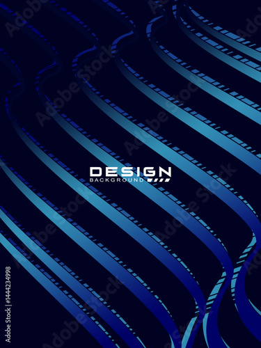 Premium background design with diagonal gradient blue lines pattern. Vertical vector template for digital luxury business banner, poster, luxury voucher, prestigious gift certificate, etc.