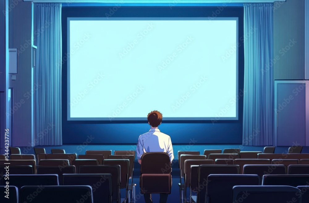 University professor speaking in lecture hall with University professor speaking in lecture hall with