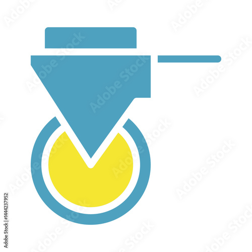 Stylized caster illustration exhibiting movement and direction for various applications