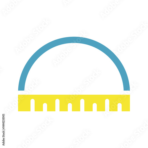 Abstract representation with arc and measurement, hinting at precise geometry