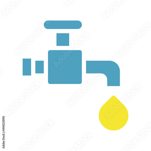 Minimalist water tap illustration conveying resource conservation message effectively
