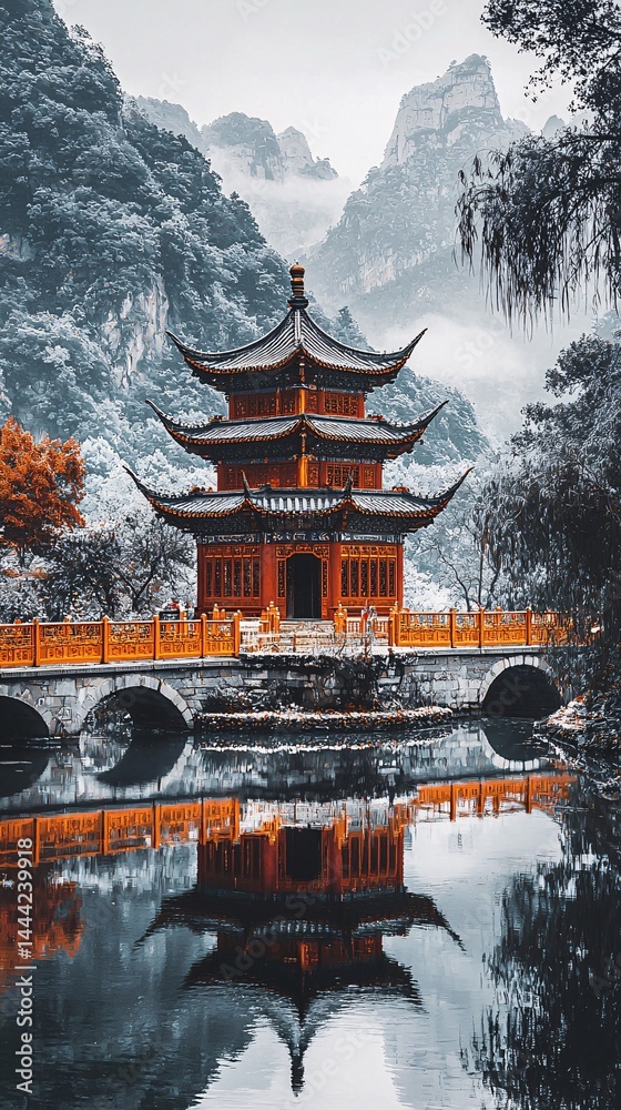 Obraz premium Scenery of ancient buildings in China