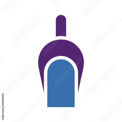 Abstract representation of an object utilizing blue, white, and purple hues
