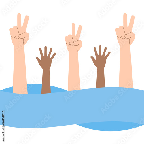 Hands Raised Stop Racism