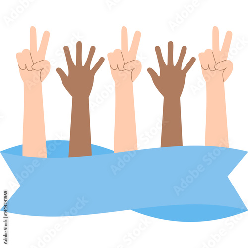 Hands Raised Stop Racism