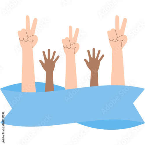 Hands Raised Stop Racism