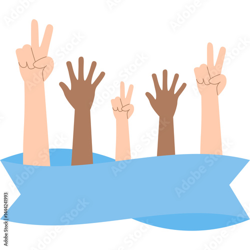 Hands Raised Stop Racism