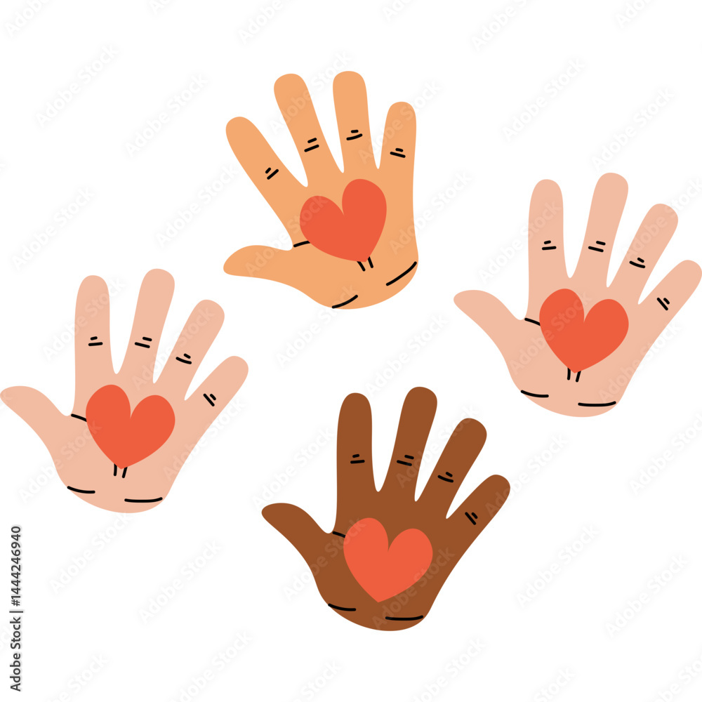 Fototapeta premium Kindness Hand Illustration