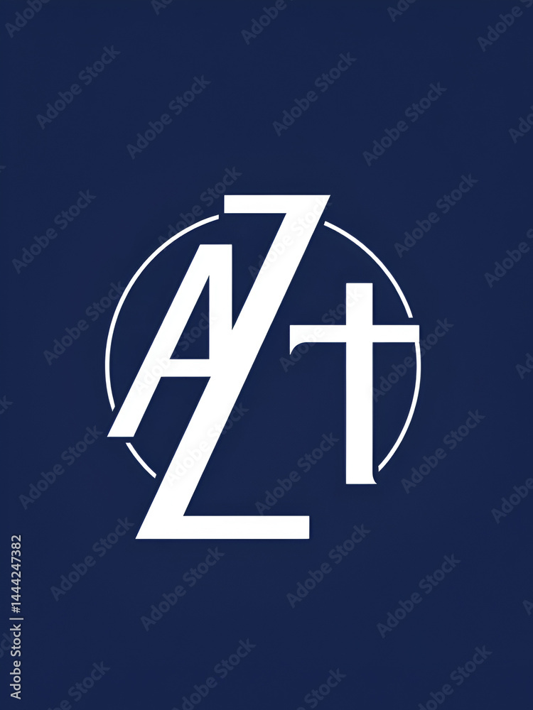 Fototapeta premium AZT logo. AZT letter. AZT letter logo design. Initials AZT logo linked with circle and uppercase monogram logo. AZT typography for technology, business and real estate brand.