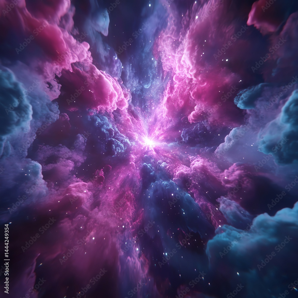 Fototapeta premium Cosmic Nebula Exploding Galaxy Space Background