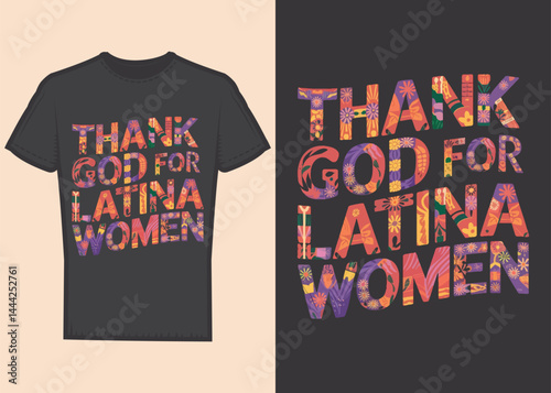 This black cotton t-shirt template features a casual front design concept, perfect for a stylish clothing print with vector art photo