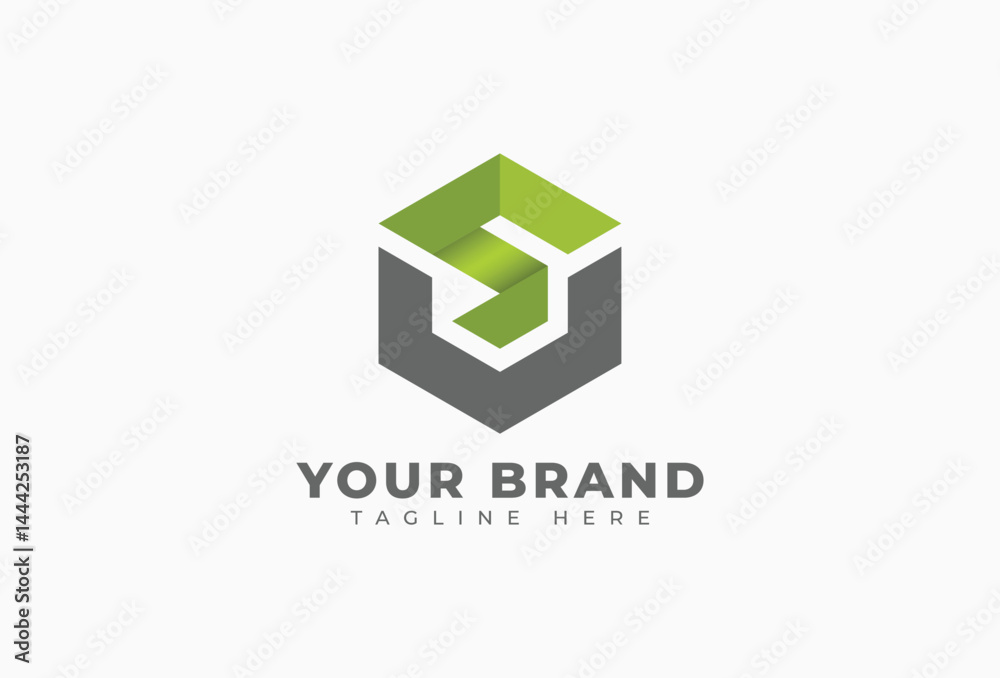 Hexagon Cube Box Logo Design Element Hexagon Cube Box Logo Design Element
