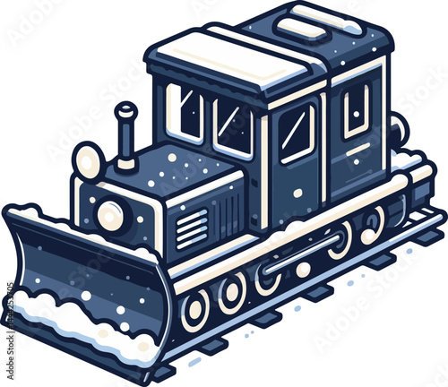 A simple 2D cartoon a kind of train in full color