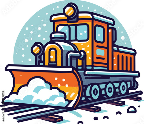 A simple 2D cartoon a kind of train in full color