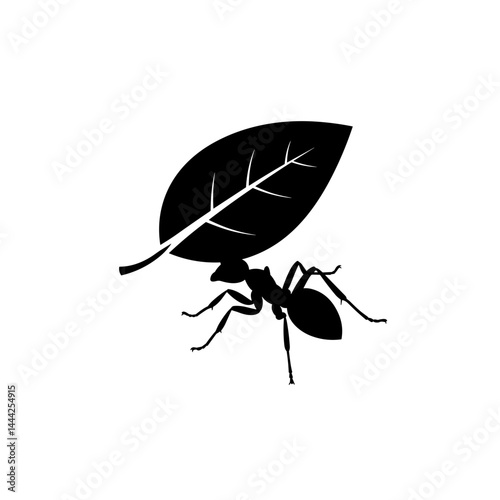 Leafcutter ant icon silhouette in black