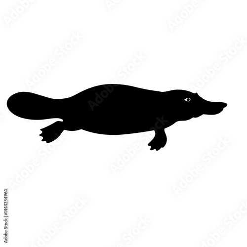 Platypus icon silhouette in black