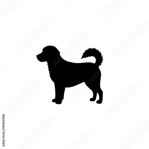 Dog icon silhouette in black