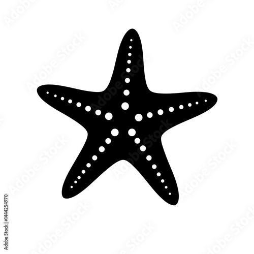 Starfish icon silhouette in black