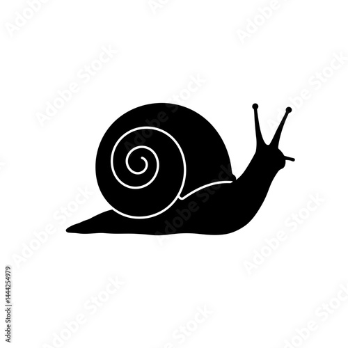 Snail icon silhouette in black