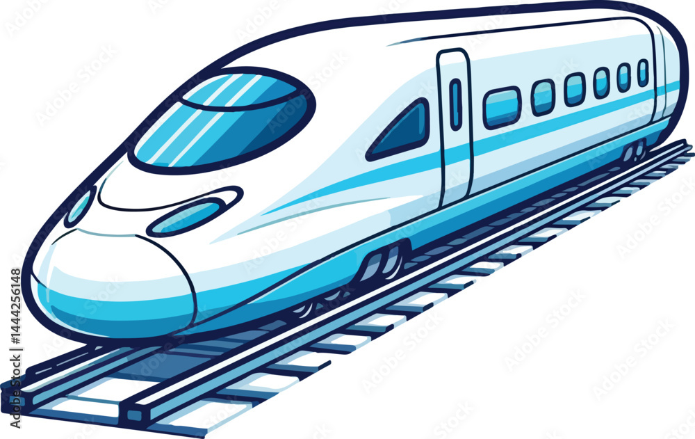 Fototapeta premium A simple 2D cartoon a kind of train in full color