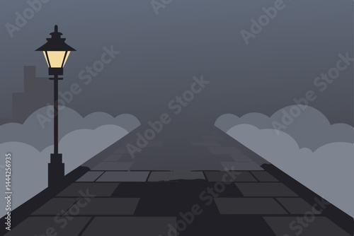 silhouette of the street lamp
