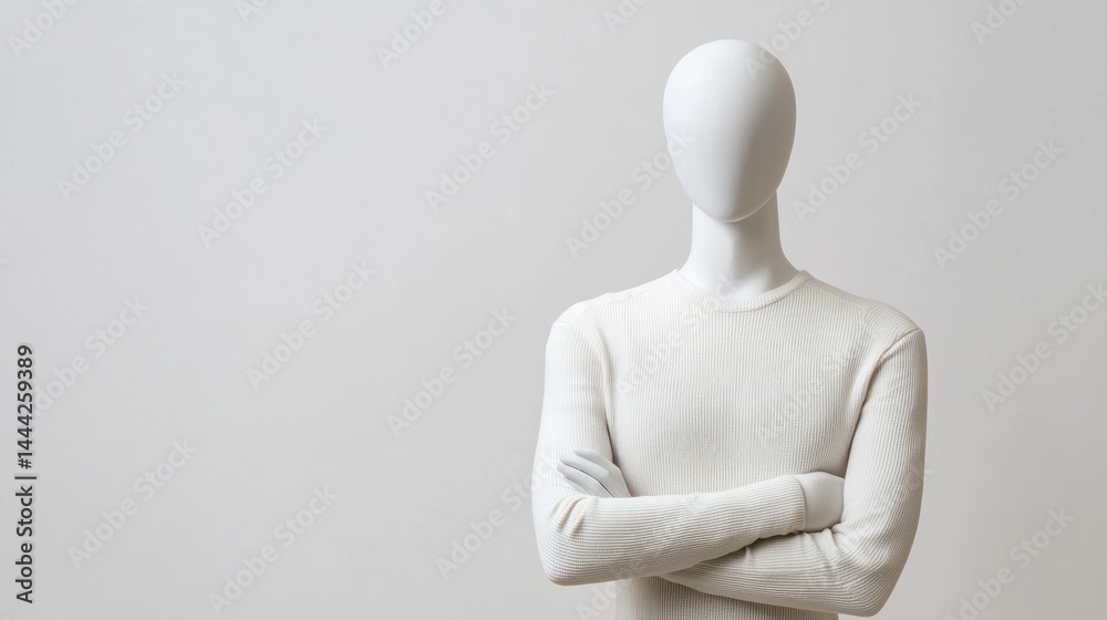 Headless mannequin with arms crossed on a white background Headless mannequin with arms crossed on a white background