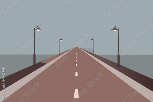 endless clean sidewalks stretching into distant