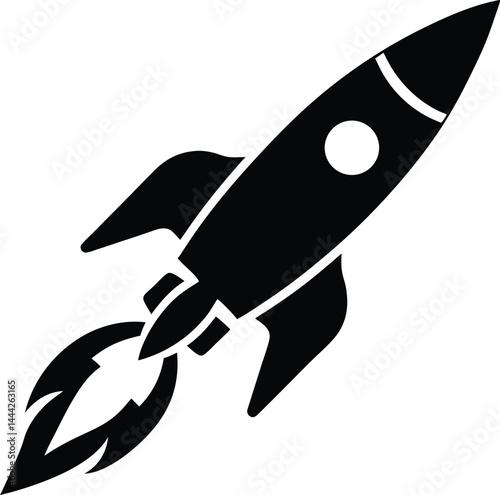 Rocket Blasting Off Icon