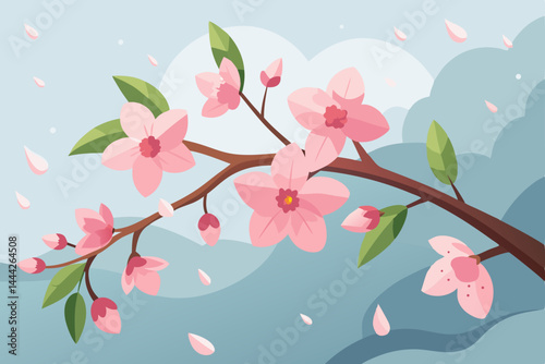 in the close up cherry branches are covered