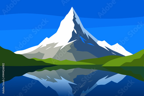 mountain landscape with blue sky