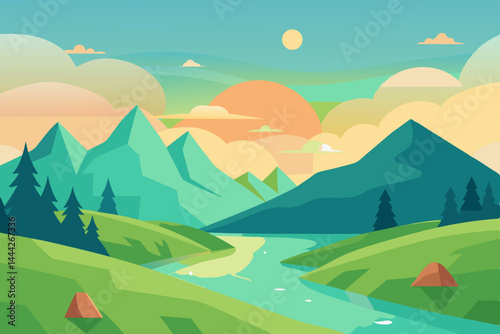 landscape with mountains