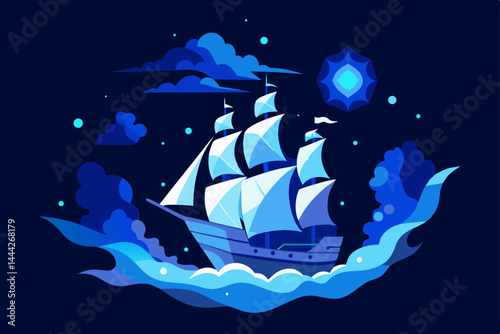 sailing ship in the sea