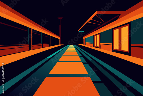vector illustration of a train station