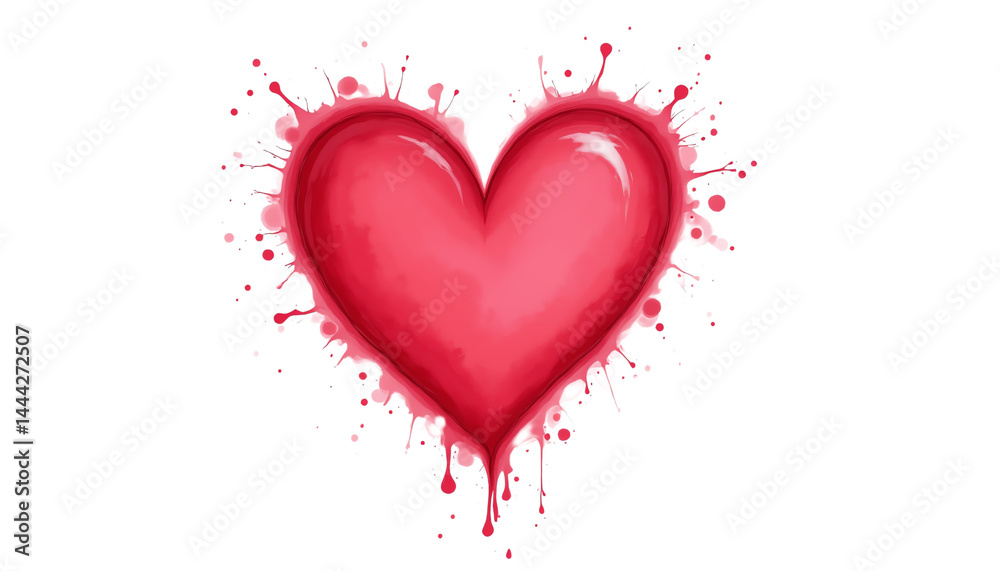 Vivid red heart symbolizing love and emotion. Vivid red heart symbolizing love and emotion.