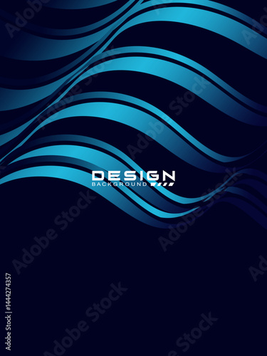 Premium background design with diagonal gradient blue lines pattern. Vertical vector template for digital luxury business banner, poster, luxury voucher, prestigious gift certificate, etc.