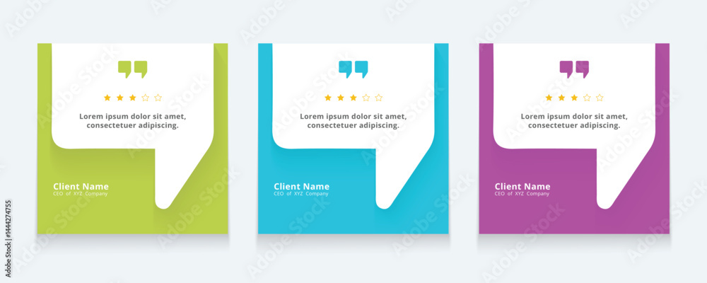 Modern quote square banner template. Testimonial template design. Usable for social media post, card, and web ad Modern quote square banner template. Testimonial template design. Usable for social media post, card, and web ad