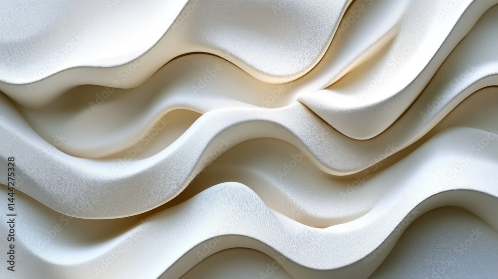 Obraz premium Abstract design of flowing, smooth, white, wavy forms.