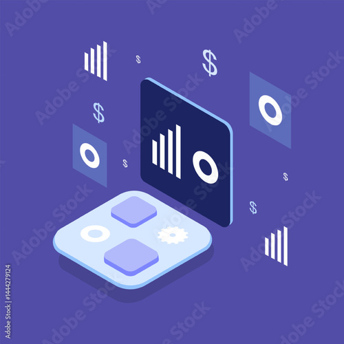  Interface screen with financial dashboard components
