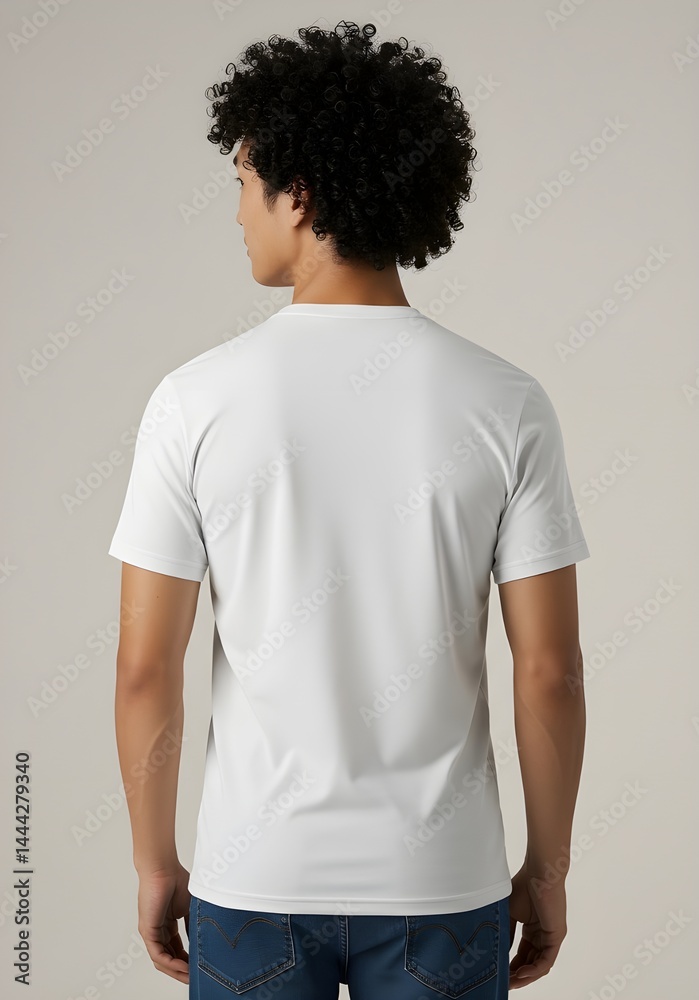 Mockup of an Asian man wearing a plain white colored t-shirt with neat hair Mockup of an Asian man wearing a plain white colored t-shirt with neat hair