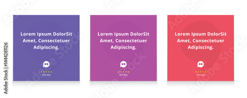 Modern quote square banner template. Testimonial template design. Usable for social media post, card, and web ad