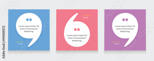 Modern quote square banner template. Testimonial template design. Usable for social media post, card, and web ad