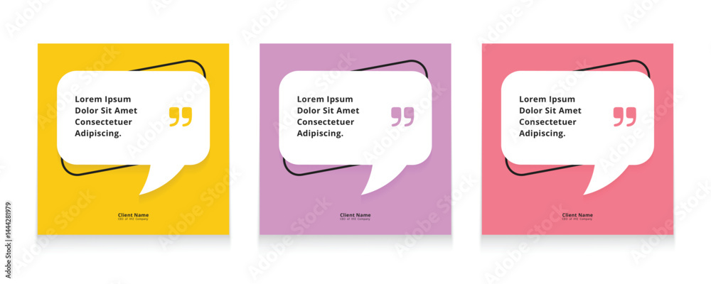 Modern quote square banner template. Testimonial template design. Usable for social media post, card, and web ad Modern quote square banner template. Testimonial template design. Usable for social media post, card, and web ad