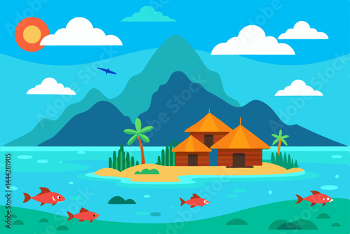 Tropical Island Paradise Idyllic Beach Hut Escape