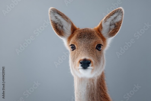 clean minimalistic image showcasing rare animal species against plain backdrop with generous portion of copy space
