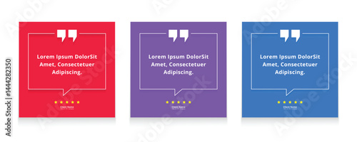 Modern quote square banner template. Testimonial template design. Usable for social media post, card, and web ad