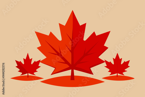 Bright, colorful maple leaves in shades of orange, yellow, and red symbolize the beauty of the autumn season